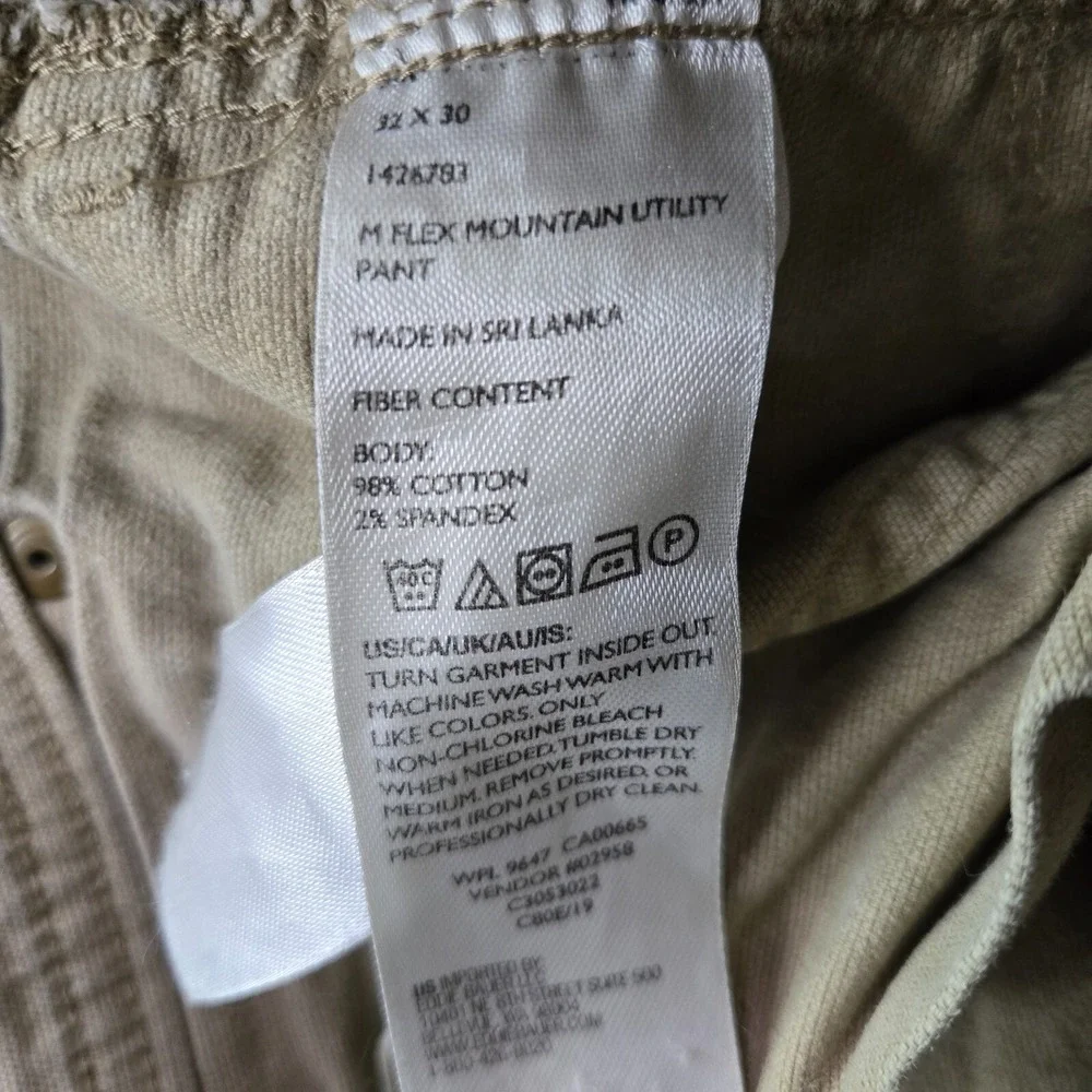 Eddie Bauer Men Pants 32x30 Beige Chino Canvas Stretch Outdoor Hiking‎ Relaxed